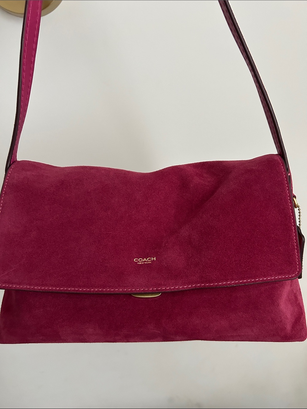 Coach Brass/Dark Fuchsia Chelsea Shoulder Bag 30